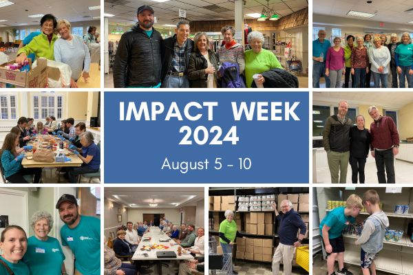 collage of pictures of people serving in the community surrounding by the words "IMPACT week" and the dates August 5 -10